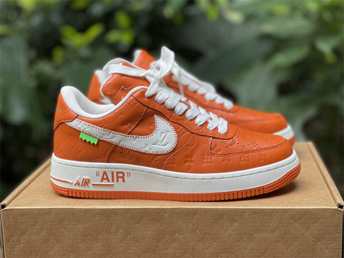 Original factory level_ pure head layer_ Louis Vuitton _ Nike Air Force 1 Low White Orange Low League_ full code shipment_ 38--46-27d0a337